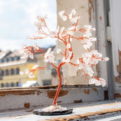 CLEAR QUARTZ  crystal tree with copper clear crystal