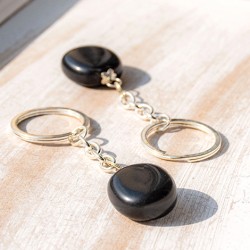 BLACK JASPER keychain black jasper crystal, healing crystal black jaspe