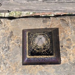 ROSE QUARTZ AMETHYST BLACK TOURMALINE orgonite pyramid flower of life, orgonite, orgonite pyramid, orgonite with rose quartz