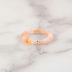 PINK ANDEAN OPAL ring 3mm falset, crystals, stones, pink opal jewlery