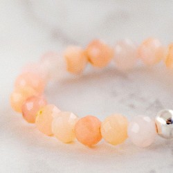 PINK ANDEAN OPAL ring 3mm falset, crystals, stones, pink opal jewlery