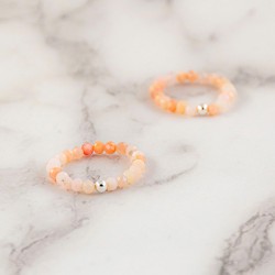 PINK ANDEAN OPAL ring 3mm falset, crystals, stones, pink opal jewlery