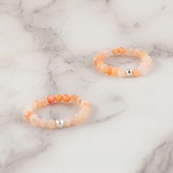 PINK ANDEAN OPAL ring 3mm falset, crystals, stones, pink opal jewlery