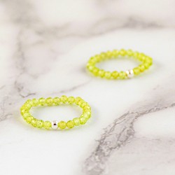 PERIDOT ring 3 mm falset peridot crystal peridot jewellery