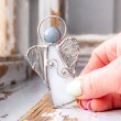 vitraž, vitraž angel, vitraž angel varuh, vitraž izdelek, ročno delo, angel iz vitraža