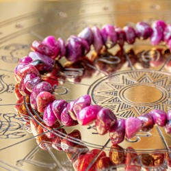 ruby bracelet chips, ruby ​​crystals, stone of passion ruby ​​jewelry ruby ​​cheap jewelry