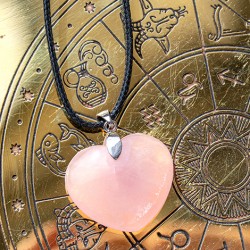 ROSE QUARTZ necklace heart with silver loop, ROSE QUARTZ crystal  ROSE QUARTZ jewellery