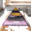 ROSE QUARTZ orgonite pyramid, orgonite, orgonite pyramid, orgonite with rose quartz, orgonite with flower of life