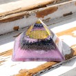 ROSE QUARTZ orgonite pyramid, orgonite, orgonite pyramid, orgonite with rose quartz, orgonite with flower of life