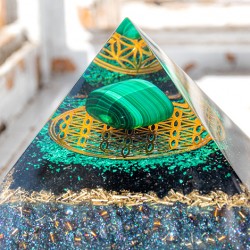 MALACHITE orgonite pyramid, handmade orgonite, orgonite, orgonite pyramid, malachite orgonite