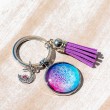 MANDALA keychain pink blue moon, mandala, mandala keychain, handmade