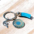 MANDALA obesek za ključe modro modra vila, mandala, ročno delo, mandala obesek za ključe