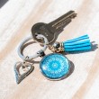 mandala, handmade, blue mandala, mandala on a keychain,handmade mandala