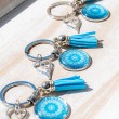 mandala, handmade, blue mandala, mandala on a keychain,handmade mandala