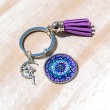 MANDALA obesek za ključe vijolično moder vila, mandala, mandala obesek za ključe, ročno delo