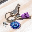 MANDALA obesek za ključe vijolično moder vila, mandala, mandala obesek za ključe, ročno delo