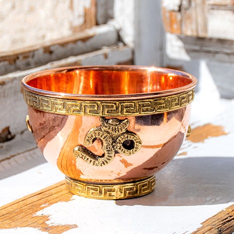 copper incense burner, palo santo, white sage, copper