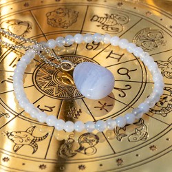 modri kalcedon, modri kalcedon komplet, kalcedon, modri kalcedon zapestnica, modri kalcedon ogrlica