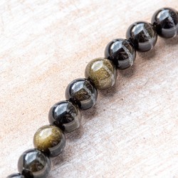 golden obsidian, golden obsidian pearls 8mm, obsidian pearls, obsidian pearls for diy
