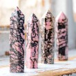 rhodonite obelisk, rhodonite crystal, rhodonite stone, crystal obelisk