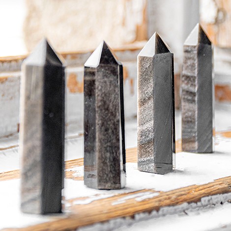 GOLD OBSIDIAN obelisk, crystal obelisk, crystal point, obsidian