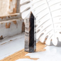 GOLD OBSIDIAN obelisk, crystal obelisk, crystal point, obsidian