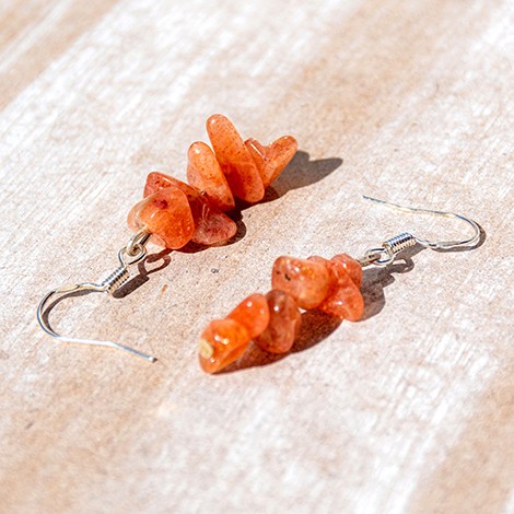 SUN STONE dangling earings, crystal earings, crystal jewelry