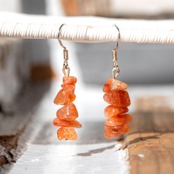 SUN STONE dangling earings, crystal earings, crystal jewelry
