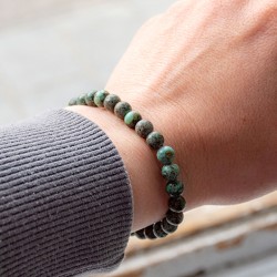 TURQUOISE African bracelet 6 - 7 mm  TURQUOISE crystal TURQUOISE naturale