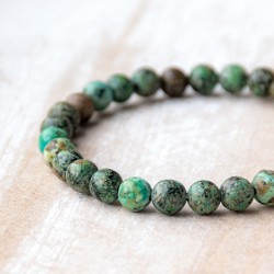 TURQUOISE African bracelet 6 - 7 mm  TURQUOISE crystal TURQUOISE naturale
