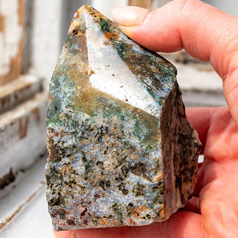 OCEAN JASPER semi-polished point, ocean jasper crystal