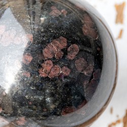 BLACK TOURMALINE GARNET sphere 7cm, black turmaline and garnet, black turmaline and garnet crystal