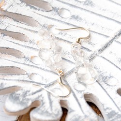 clear quartz earrings, clear quartz jewellery, crystal earrings, crystal jewellery