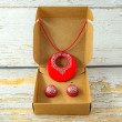 MANDALA Unique handmade jewelry set red, mandala, mandala jewelry