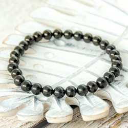 JET STONE bracelet 6 mm, jer crystal, jet, jet jewelry