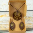 MANDALA Unique handmade jewelry set brown gold, mandala, mandala jewelry