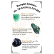 KOMPLET KRISTALOV ZA ZNAMENJE device, snežni obsidian, mahovni ahat, zeleni aventurin, device