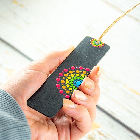 CROCHET BOOKMARK mandala wood handmade