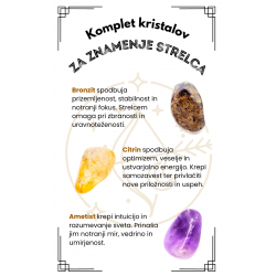 KOMPLET KRISTALOV ZA ZNAMENJE strelca, bronzit, citrin, ametist