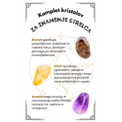 SET OF CRYSTALS for sagittarius, bronzite, citrine, amethyst