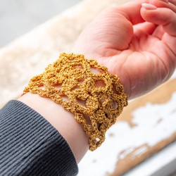CROCHET BRACELET gold, handmade, handmade bracelet