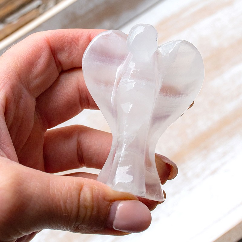 ALABASTER CALCITE guardian  angel 7cm, angel guardian gift