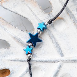HEMATITE BLUE friendship bracelet stars, hematite bracelt, friendship bracelet, hematite, hematite jewelery
