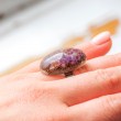 AMETHYST orgonite oval ring