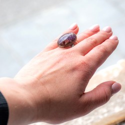 AMETHYST orgonite oval ring