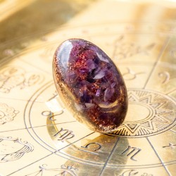 AMETHYST orgonite oval ring