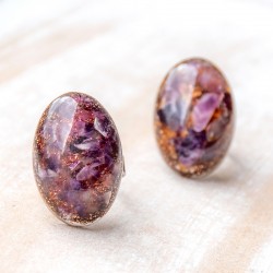 AMETHYST orgonite oval ring