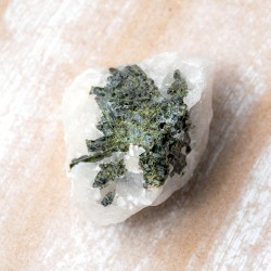 Green tourmaline in quartz raw natural crystal mineral specimen