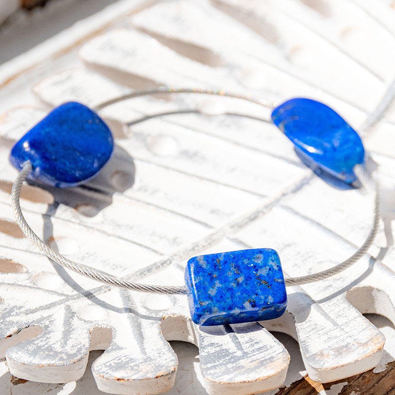 Unikatna ročno izdelana zapestnica COBALT DEEP VISION, lapis lazuli, unikatna zapestnica, ročno delo