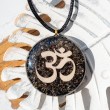 TEKTITE BLACK TOURMALINE  orgonite necklace OM, orgonite, orgonite necklace, orgonite with tektite